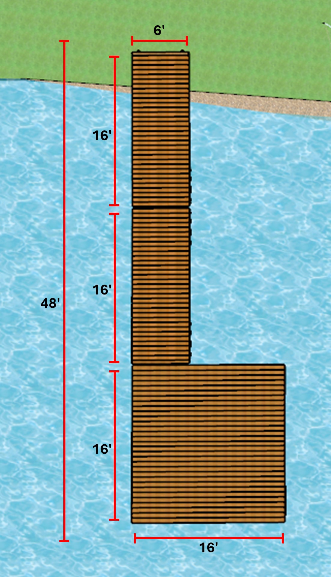 Ensemble de quais 6'x16' Semi-flottant, 6'x16' flottant et 16'x16' flottant Heavy Duty