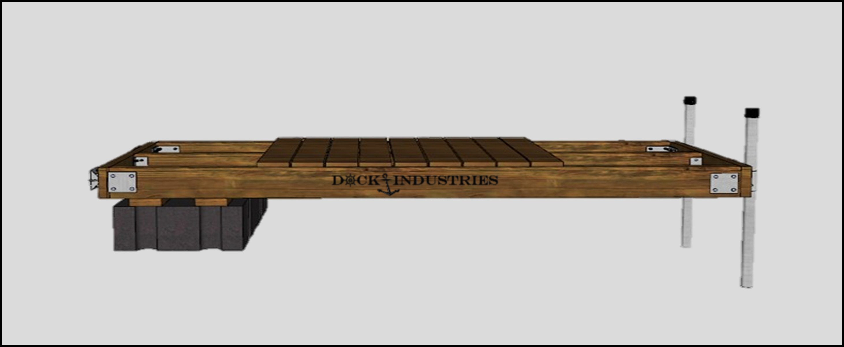 Residential dock kit 4'x10' Semi-Floating