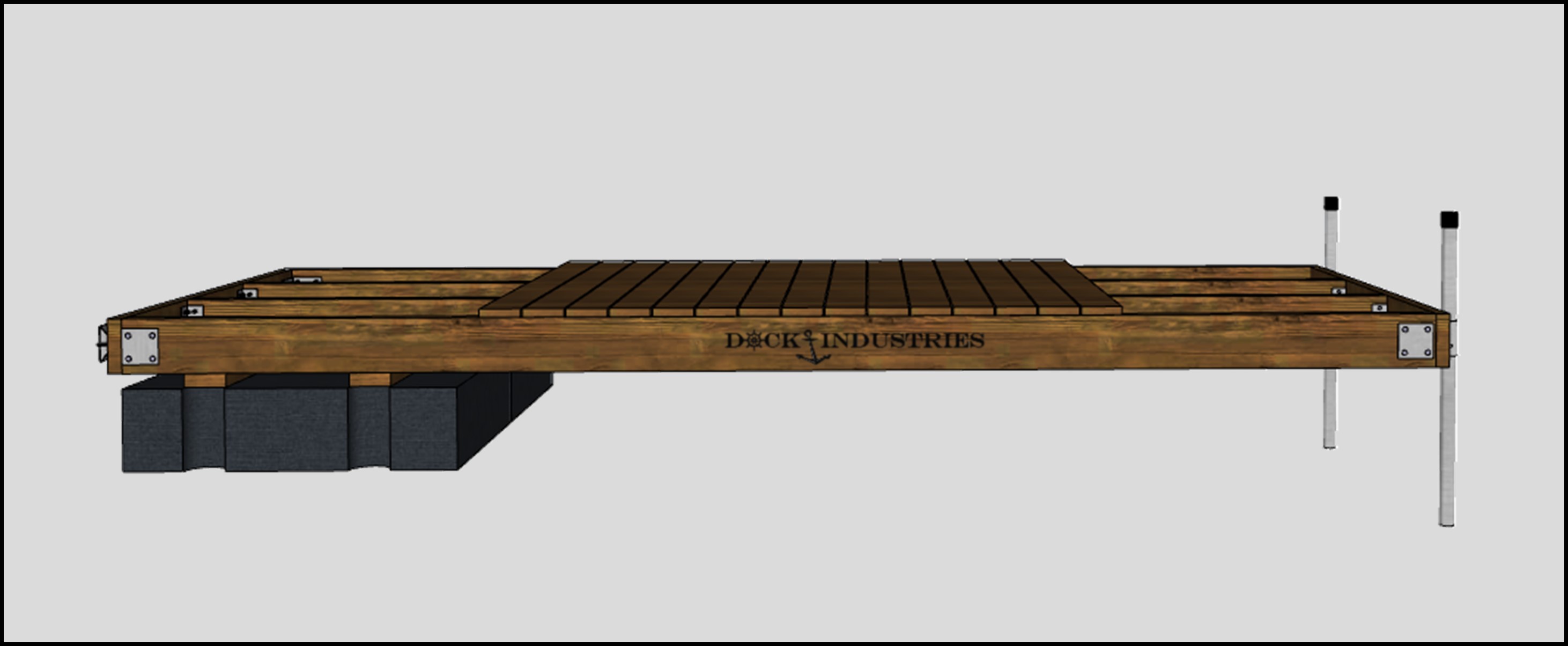 Residential dock kit 6'x16' Semi-Floating