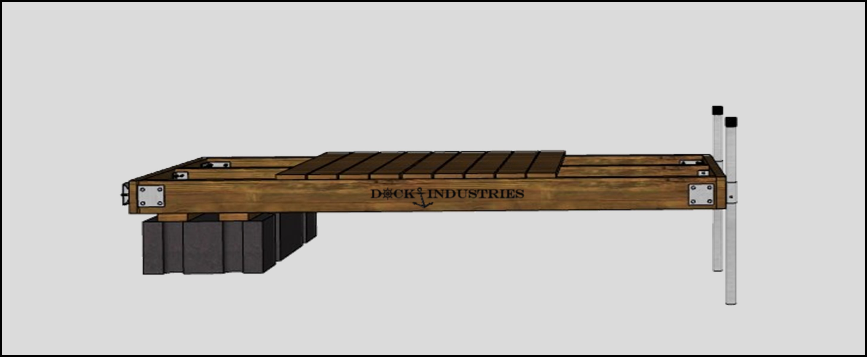 Residential dock kit 4'x10' Semi-Floating